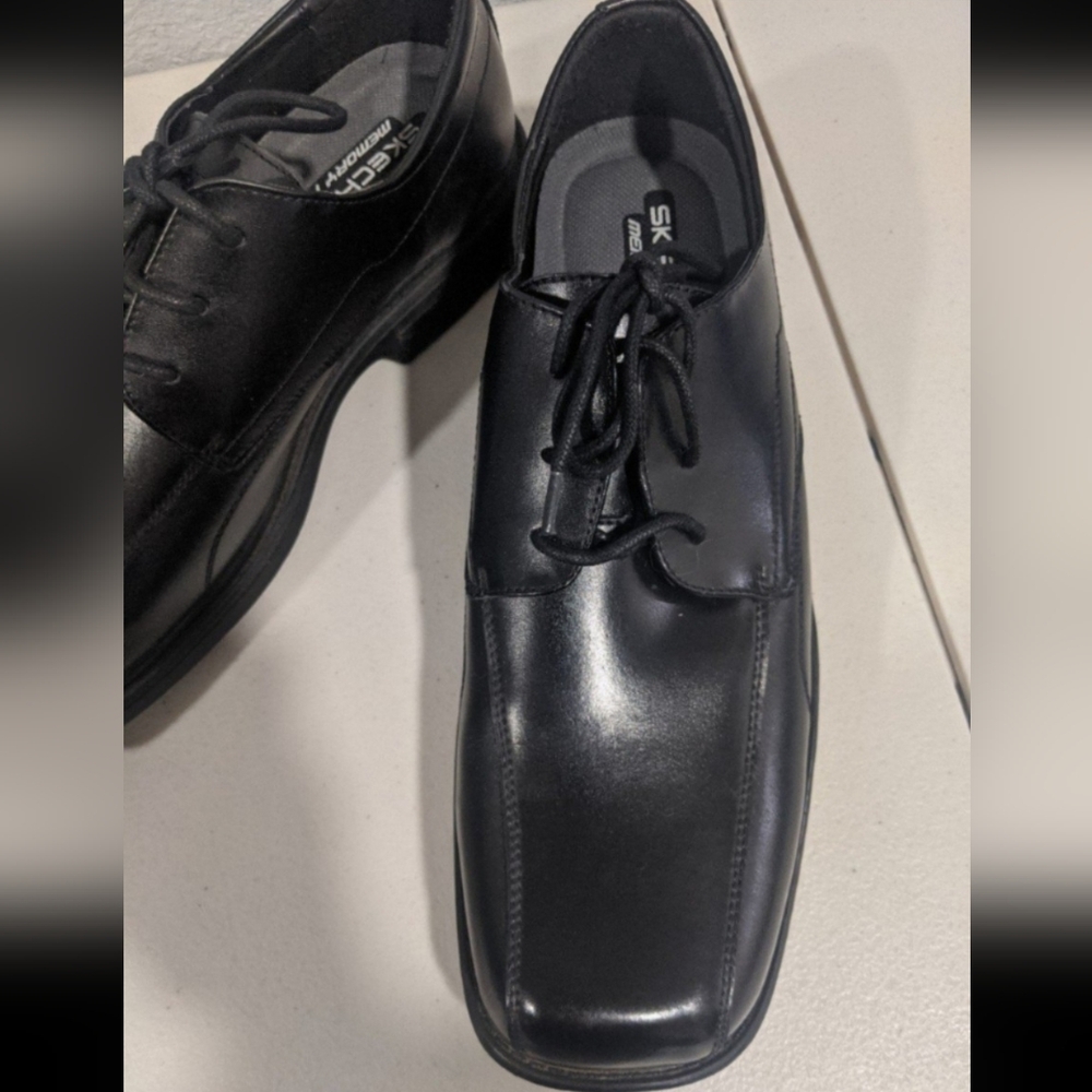 Mens Black Formal Dress Shoes Comfort Support  Wedding Party Gift Geek Retro - Picture 2 of 8